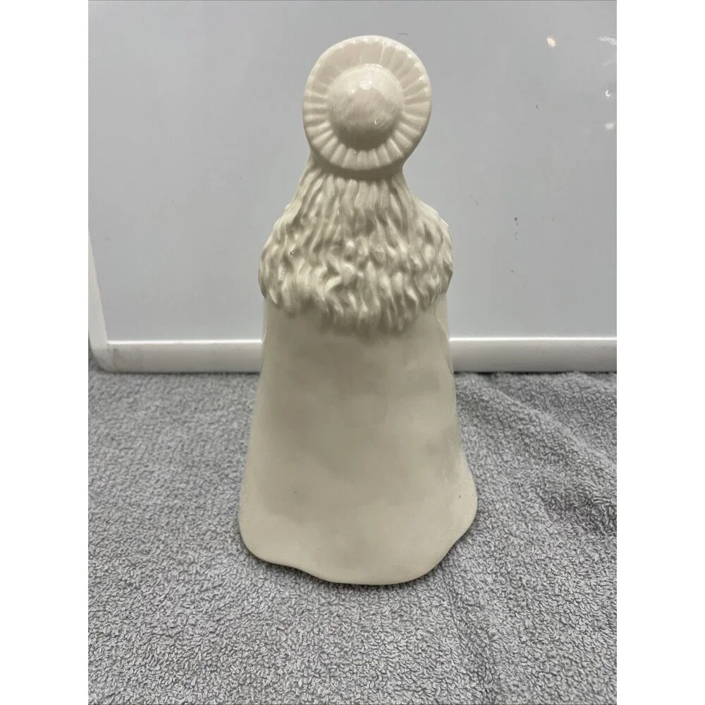 Madonna & Child Ceramic Standing Figurine Artist Signed White Glazed - Picture 3 of 11